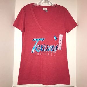 NFL Texans Football t-shirt, “battle red” & blue